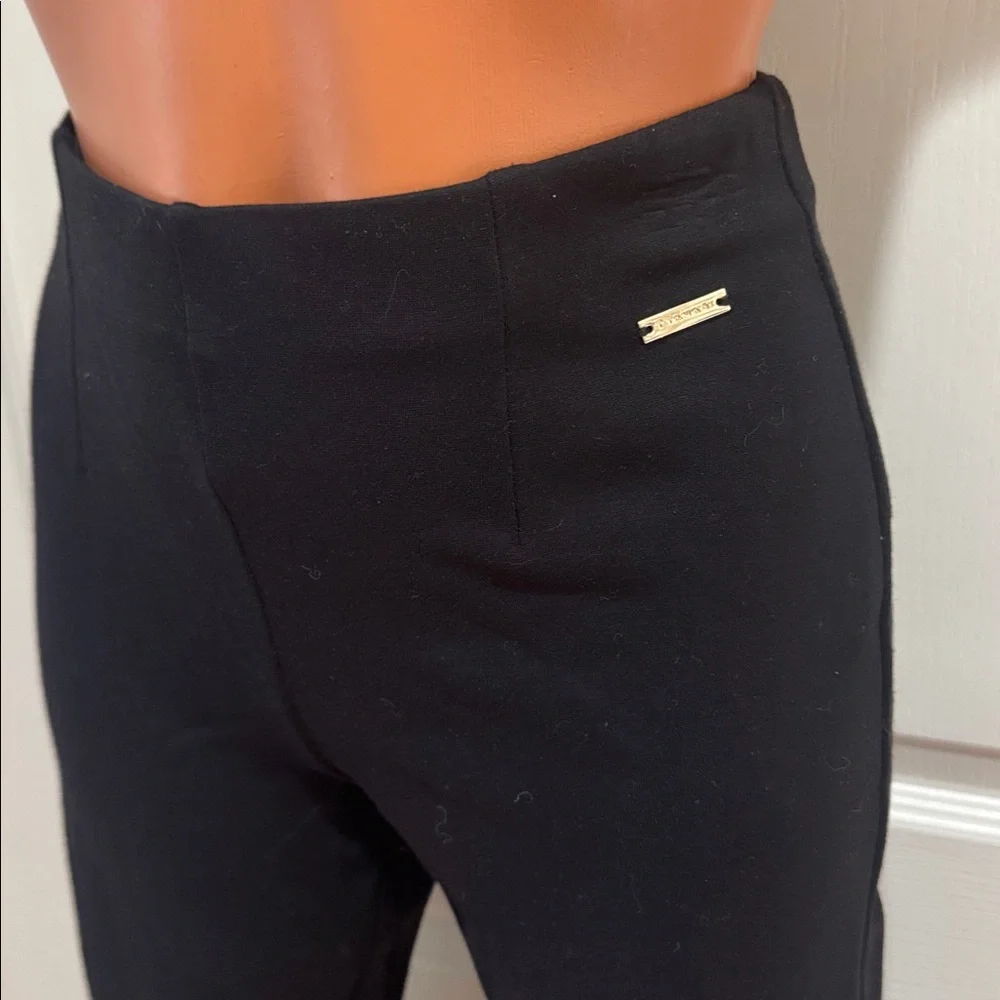 TAHARI Straight Ankle Leg Pull On Knit Pants S Small Black Ponte EUC $75 - Picture 3 of 12